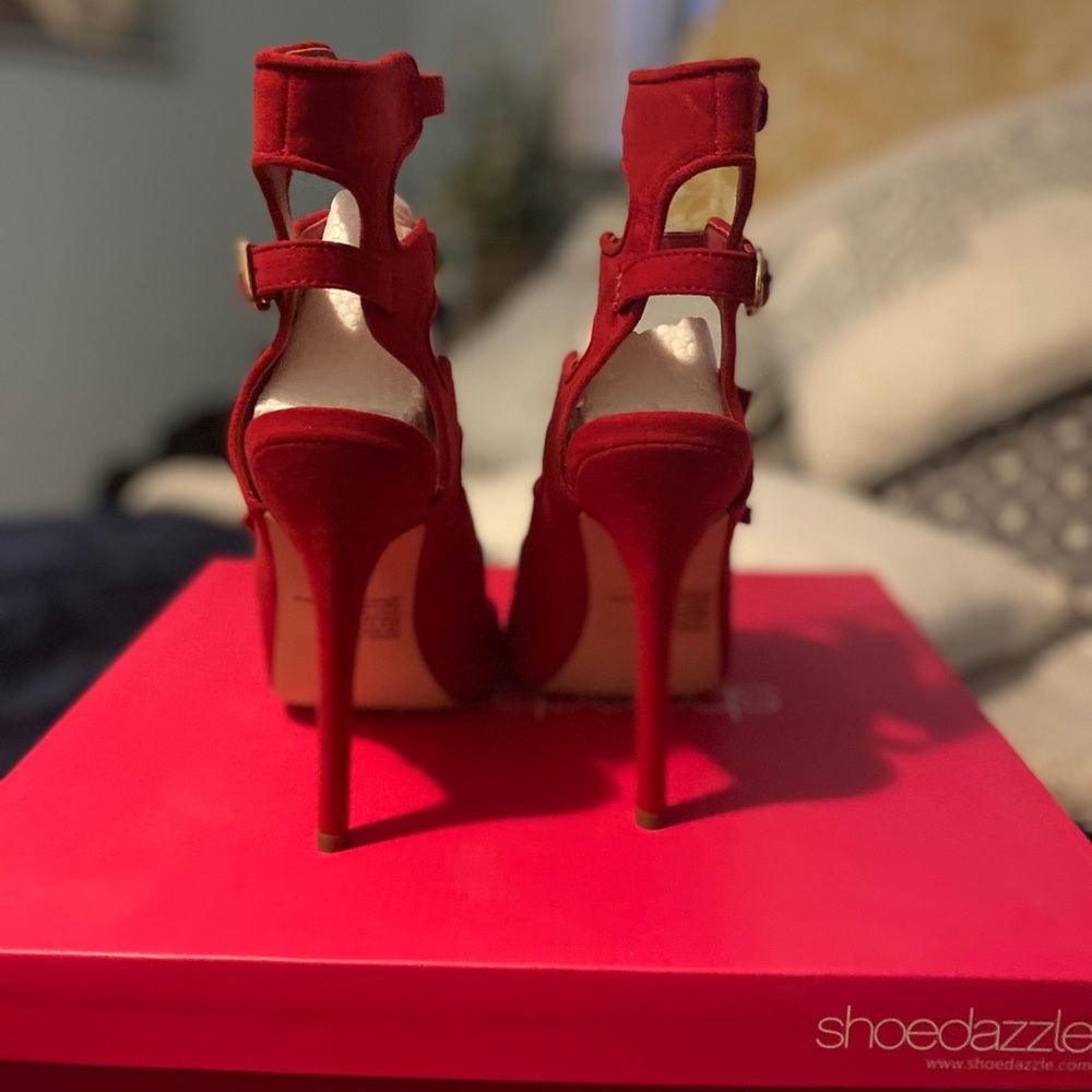 Rosselyn Red Heeled Sandal - Picture 8 of 11
